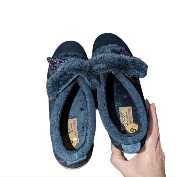 NWOT Skechers Bobs Alpine Leather Faux Fur Lace Up Ankle Booties Boots 8 - Picture 6 of 8